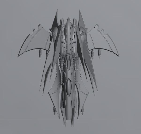 Cursed Elves Fleet Scale Dreadnaught | Fleet Scale Sci-Fi Miniatures
