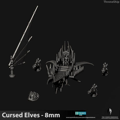 Cursed Elves Throne Ship | 8mm Epic Scale Sci-Fi Vehicle Miniatures
