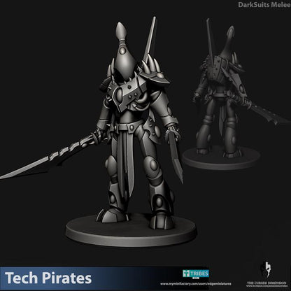 Tech Pirates Dark Suits | 32/28mm Heroic-Scale Sci-Fi Miniatures