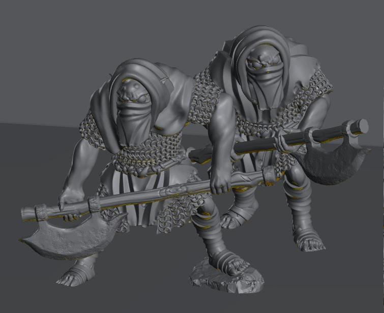 Troglodyte Executioners | 28mm Scale Fantasy Infantry Miniatures