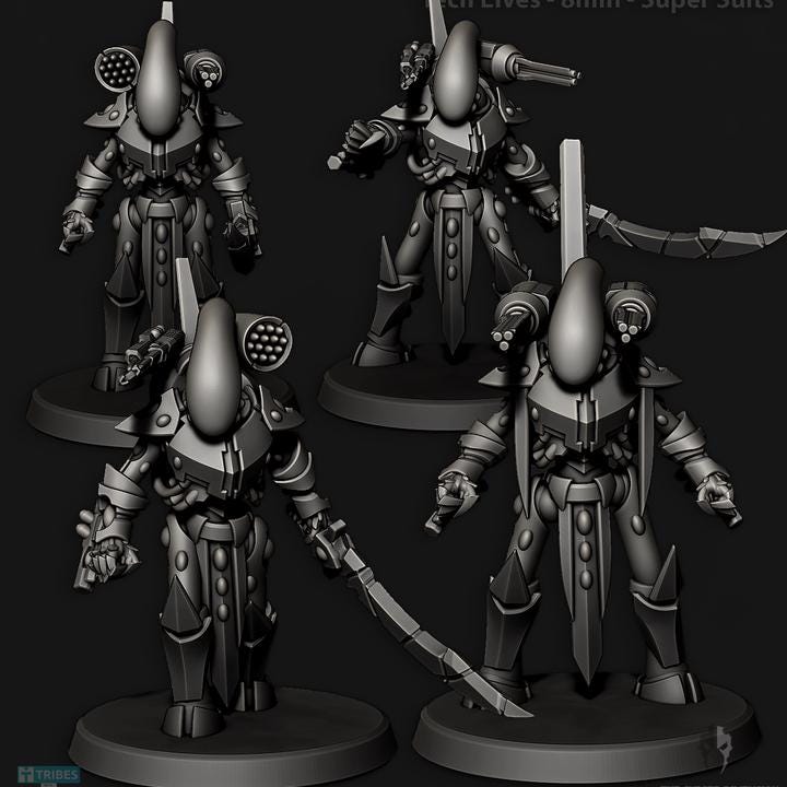 Tech Elves Super Suits | 8mm Epic Scale Sci-Fi Walker Miniature