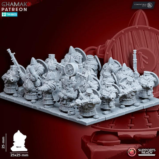 Dwarf Ranged Infantry | 28mm Heroic-Scale Fantasy Infantry Miniatures