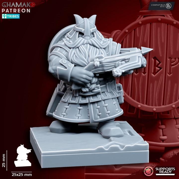 Dwarf Ranged Infantry | 28mm Heroic-Scale Fantasy Infantry Miniatures