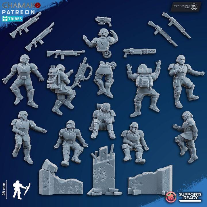 Freedom Guard Casualties | Accessories for 28-32mm Sci-Fi Miniatures