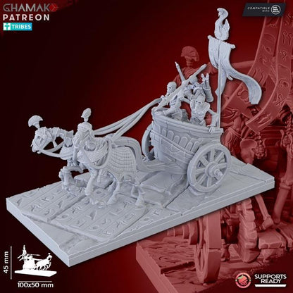 Undead Pharaohs Sand Skeleton Chariot | 28mm Heroic-Scale Fantasy War Machine Miniatures