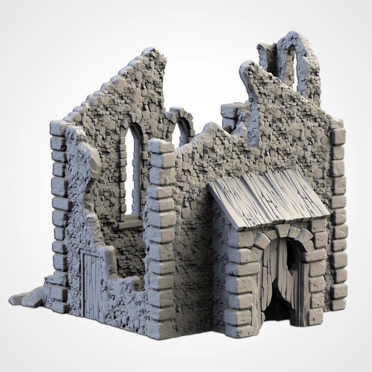 Fantasy Town Ruins | 32/28mm Wargaming Scenery and Miniature Terrain