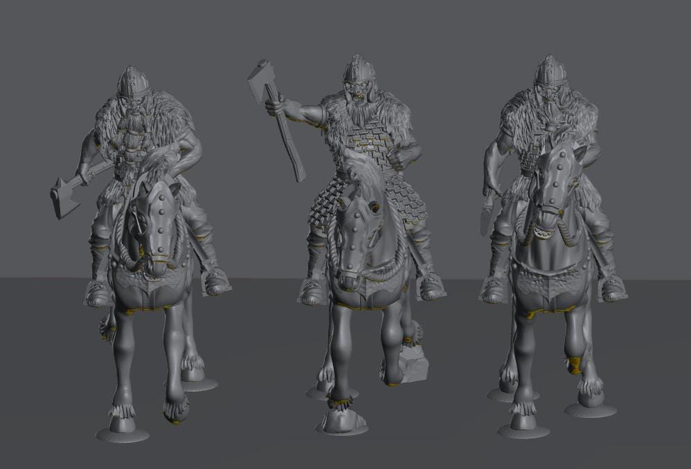 Savage Hillmen Elite Riders | 28mm Scale Fantasy Cavalry Miniatures