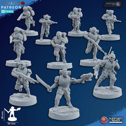 Freedom Guard Assault team | 32/28mm Heroic-Scale Sci-Fi Infantry