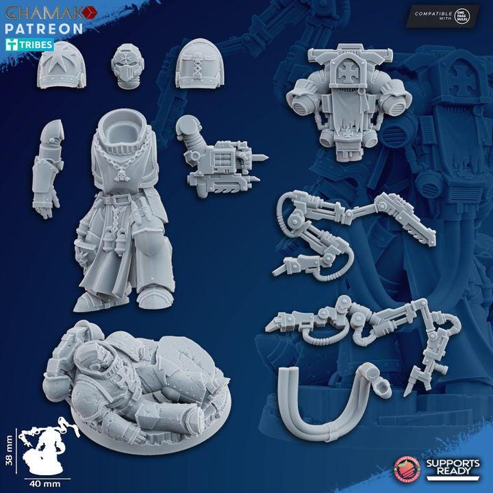 Temple Militum Heroes | 32/28mm Heroic-Scale Sci-Fi Heavy Power Armour Infantry Leader