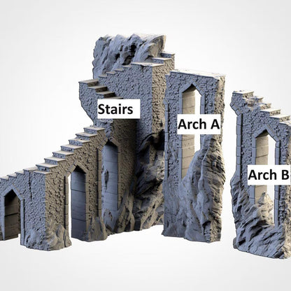 Dwarven Underground Mines and Stairs | 32/28mm Wargaming Scenery and Miniature Terrain