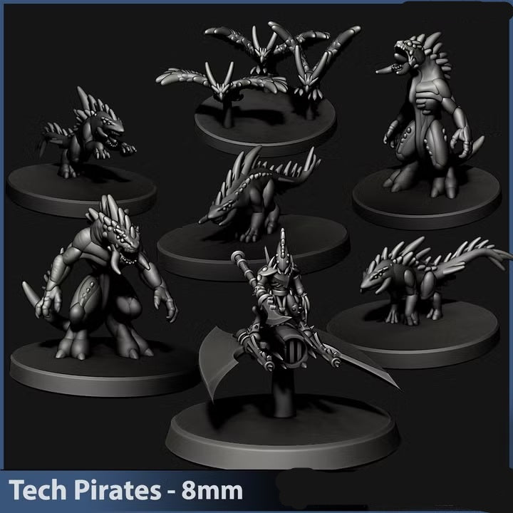 Cursed Elves/Tech Pirates Beast Squadron | 8mm Epic Scale Sci-Fi Infantry Miniatures