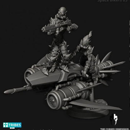 Cursed Elves Jetbikes | 32/28mm Heroic-Scale Sci-Fi Bike Miniatures