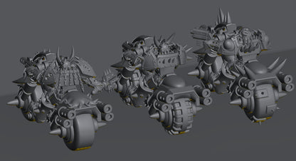 Followers of Change Bikers | 32/28mm Heroic-Scale Sci-Fi Heavy Infantry Bikers