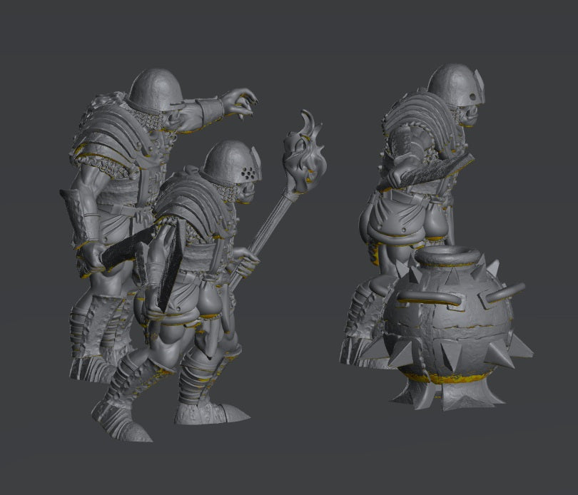 Half Orc Bomb Crew | 28mm Scale Fantasy Infantry Miniatures