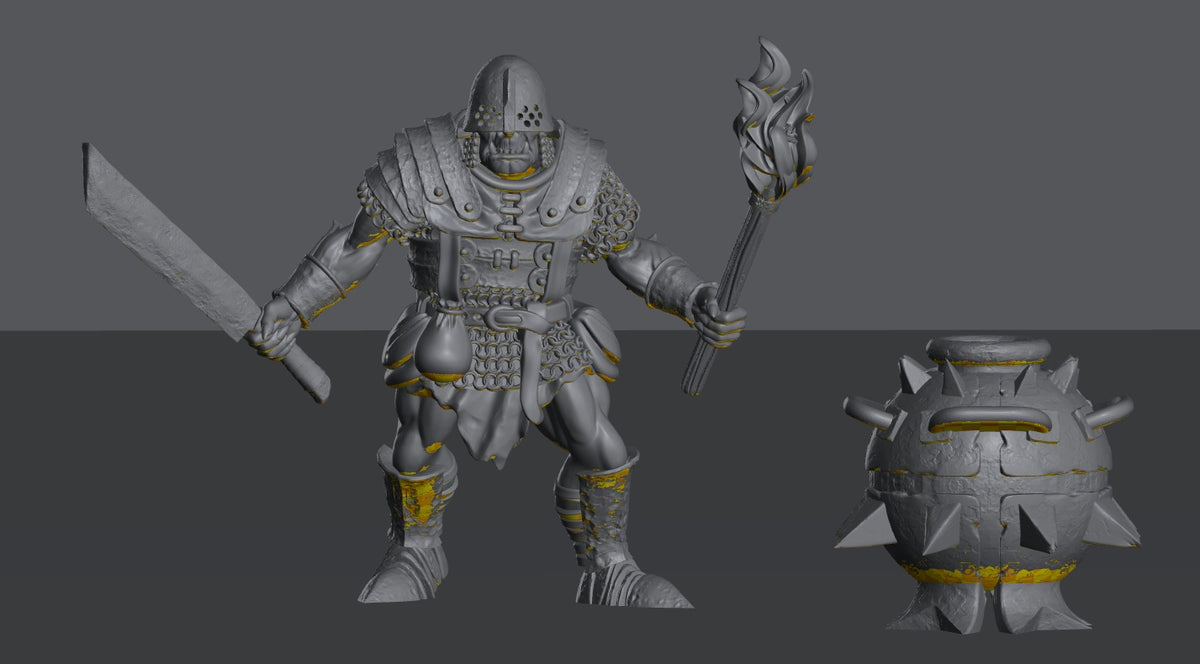 Half Orc Bomb Crew | 28mm Scale Fantasy Infantry Miniatures