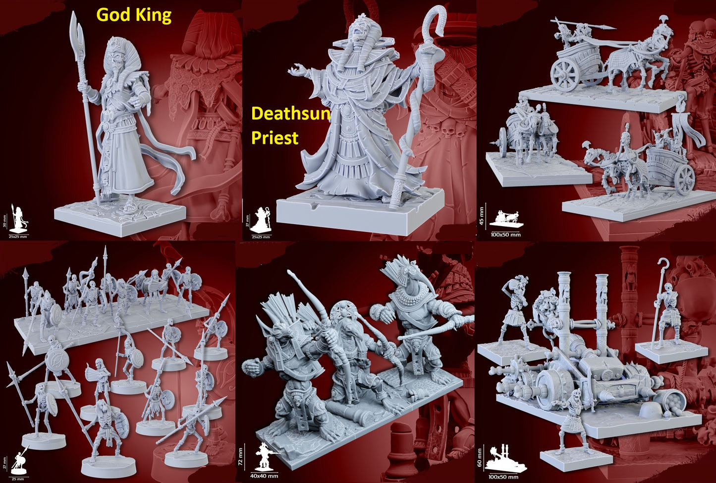 Undead Pharaohs Army Bundle | 28mm Heroic-Scale Fantasy Army
