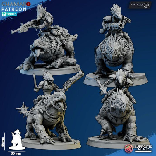 Scavengers Ravok Riders | 32/28mm Heroic-Scale Sci-Fi Monster Miniatures