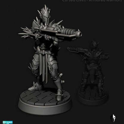 Cursed Elves Warriors | 32/28mm Heroic-Scale Sci-Fi Infantry Miniatures