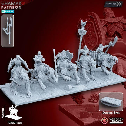 Undead Pharaohs Sand Skeleton Horsemen/Sabretooth Riders | 28mm Heroic-Scale Fantasy Cavalry Miniatures