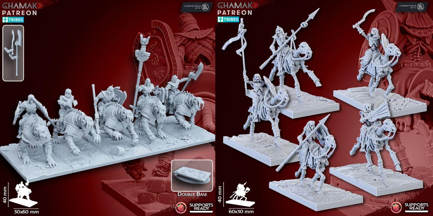 Undead Pharaohs Sand Skeleton Horsemen/Sabretooth Riders | 28mm Heroic-Scale Fantasy Cavalry Miniatures