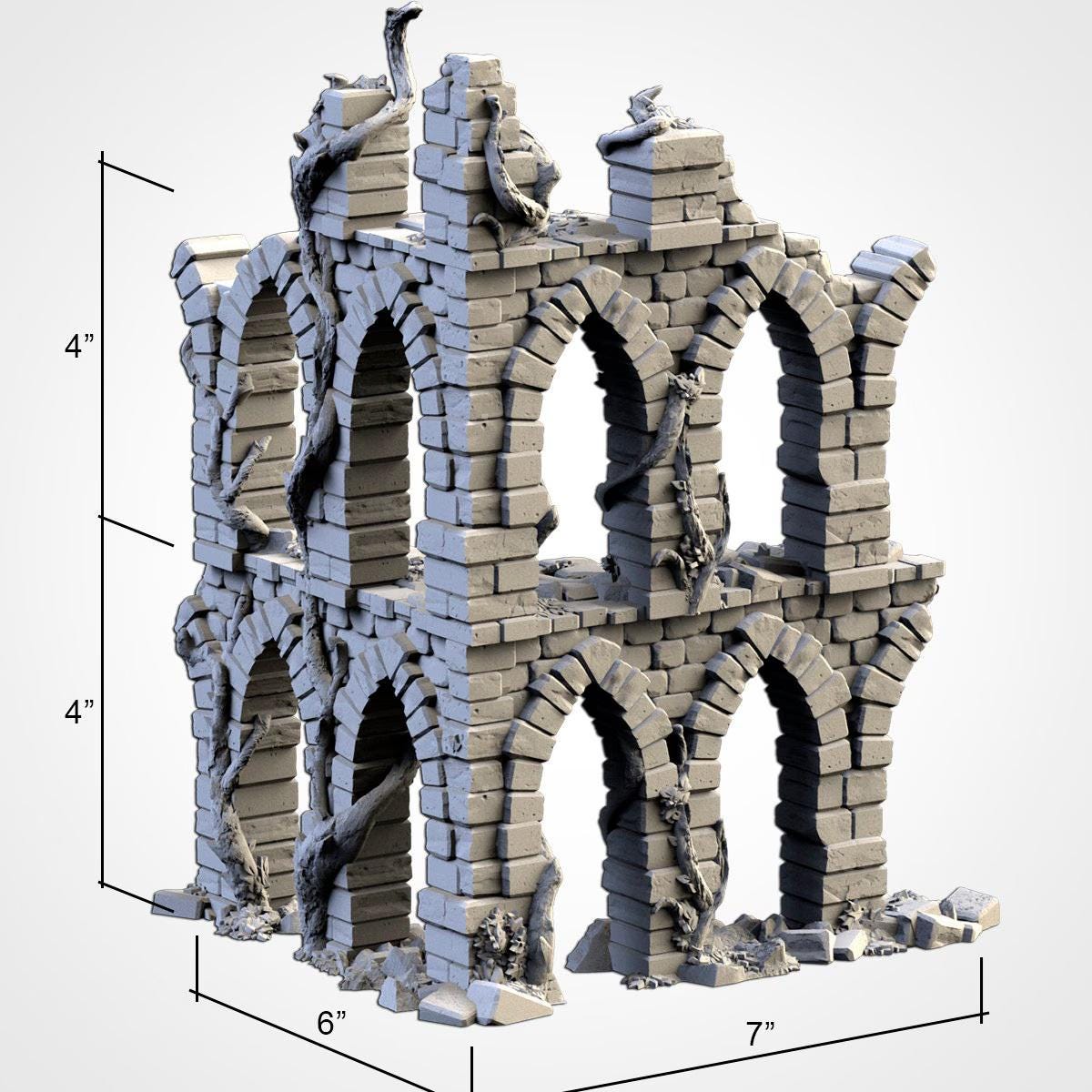 Abandoned City Ruins | 32/28mm Wargaming Scenery and Miniature Terrain