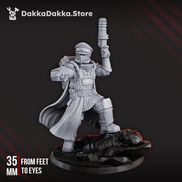 Guard Commissar | 32/28mm Heroic-Scale Sci-Fi Infantry Hero