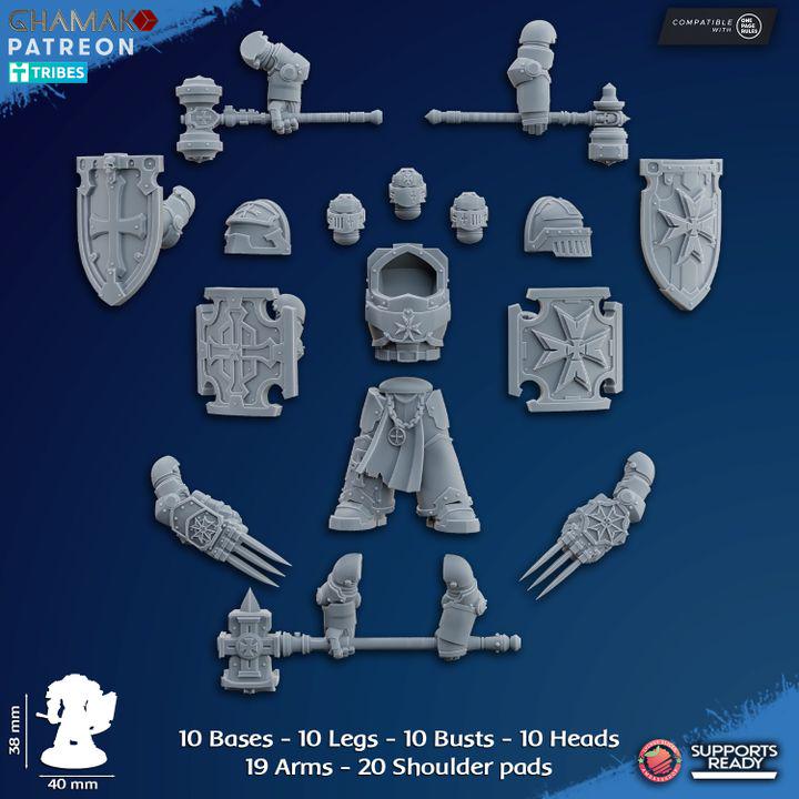 Temple Exterminators | 32/28mm Heroic-Scale Sci-Fi Heavy Power Armour Infantry