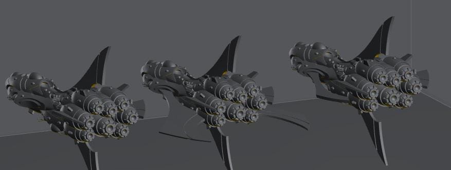 Tech Elves Fleet Scale Dreadnaught | Space Fleet Scale Sci-Fi Miniatures