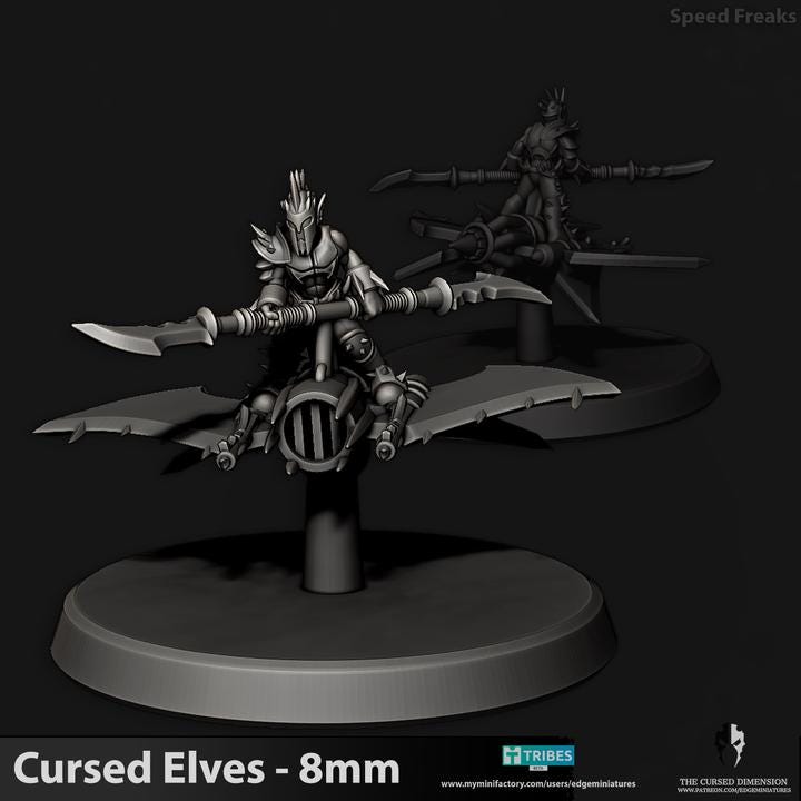 Cursed Elves Speed Freaks | 8mm Epic Scale Sci-Fi Jump Infantry Miniatures