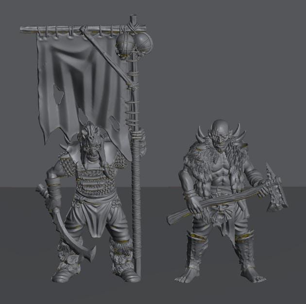 Orc Command | 28mm Scale Fantasy Infantry Miniatures