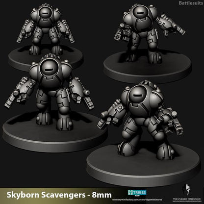 Skyborn Battlesuits | 8mm Epic Scale Sci-Fi Walker Miniature