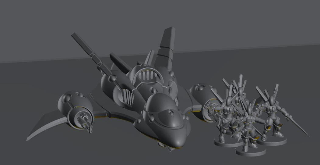 Tech Elves Fighters | 8mm Epic Scale Sci-Fi Vehicle Miniatures
