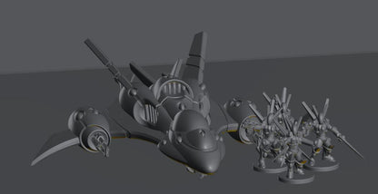 Tech Elves Fighters | 8mm Epic Scale Sci-Fi Vehicle Miniatures