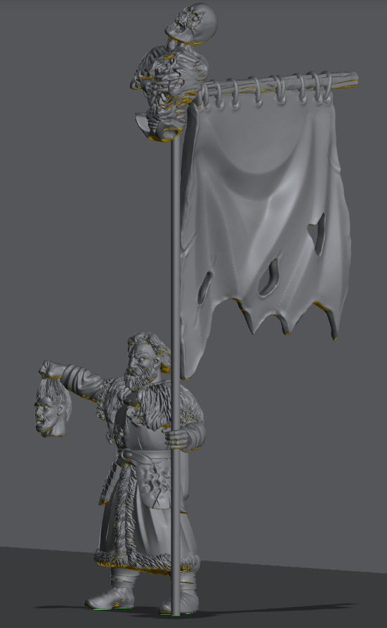 Hillmen Wildling Banner | 28mm Scale Fantasy Infantry Miniatures