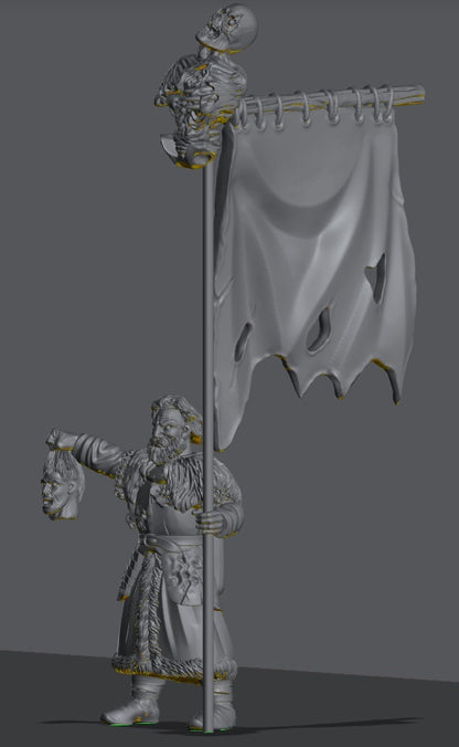 Hillmen Wildling Banner | 28mm Scale Fantasy Infantry Miniatures