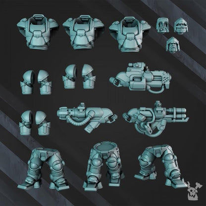 Starforged Clans Flameheart Guardians | 32/28mm Heroic-Scale Sci-Fi  Infantry Miniatures