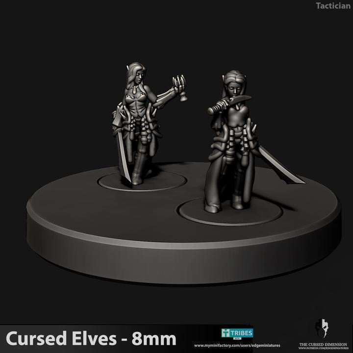Cursed Elves Royal Court | 8mm Epic Scale Sci-Fi Infantry Miniatures