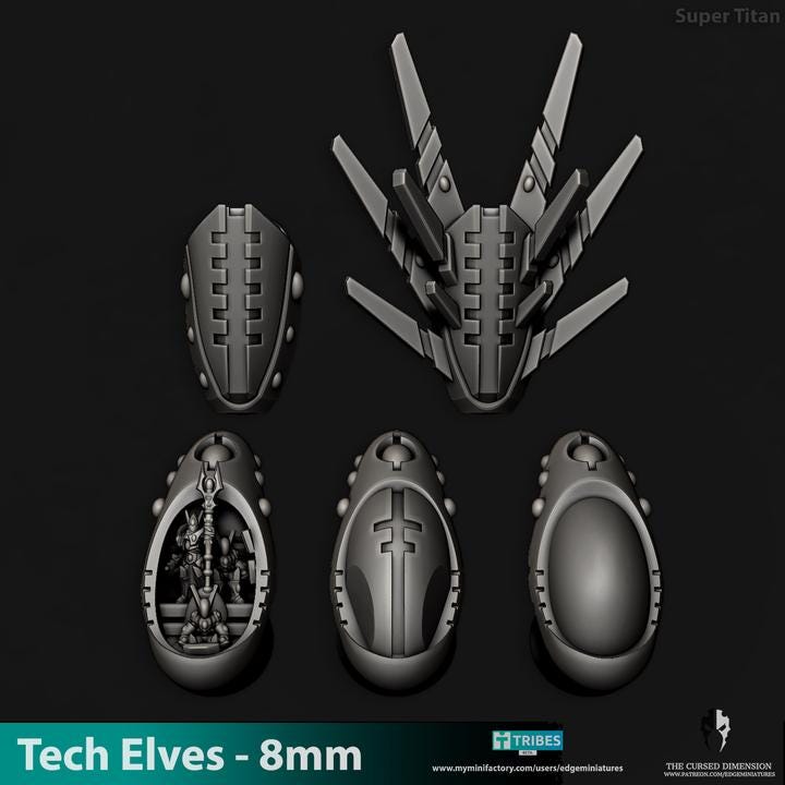 Tech Elves Super Titan | 8mm Epic Scale Sci-Fi Titan Miniature