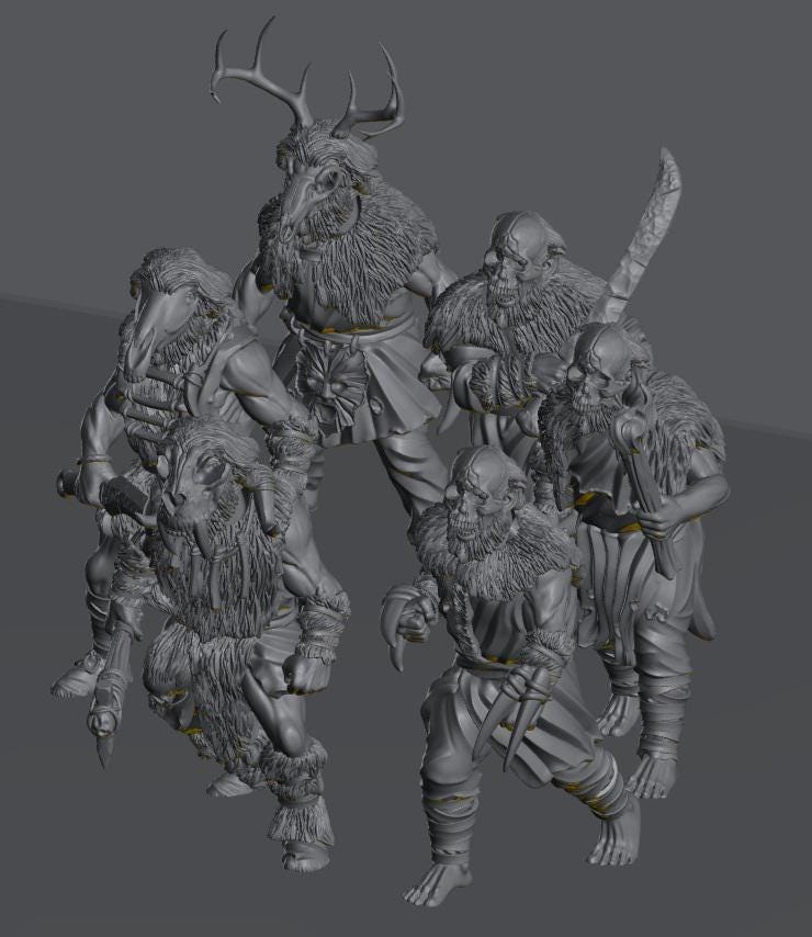 Savage Hillmen Warriors | 28mm Scale Fantasy Infantry Miniatures