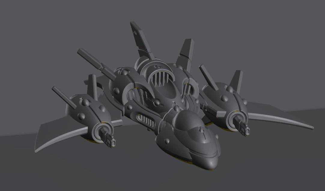 Tech Elves Bombers | 8mm Epic Scale Sci-Fi Vehicle Miniatures