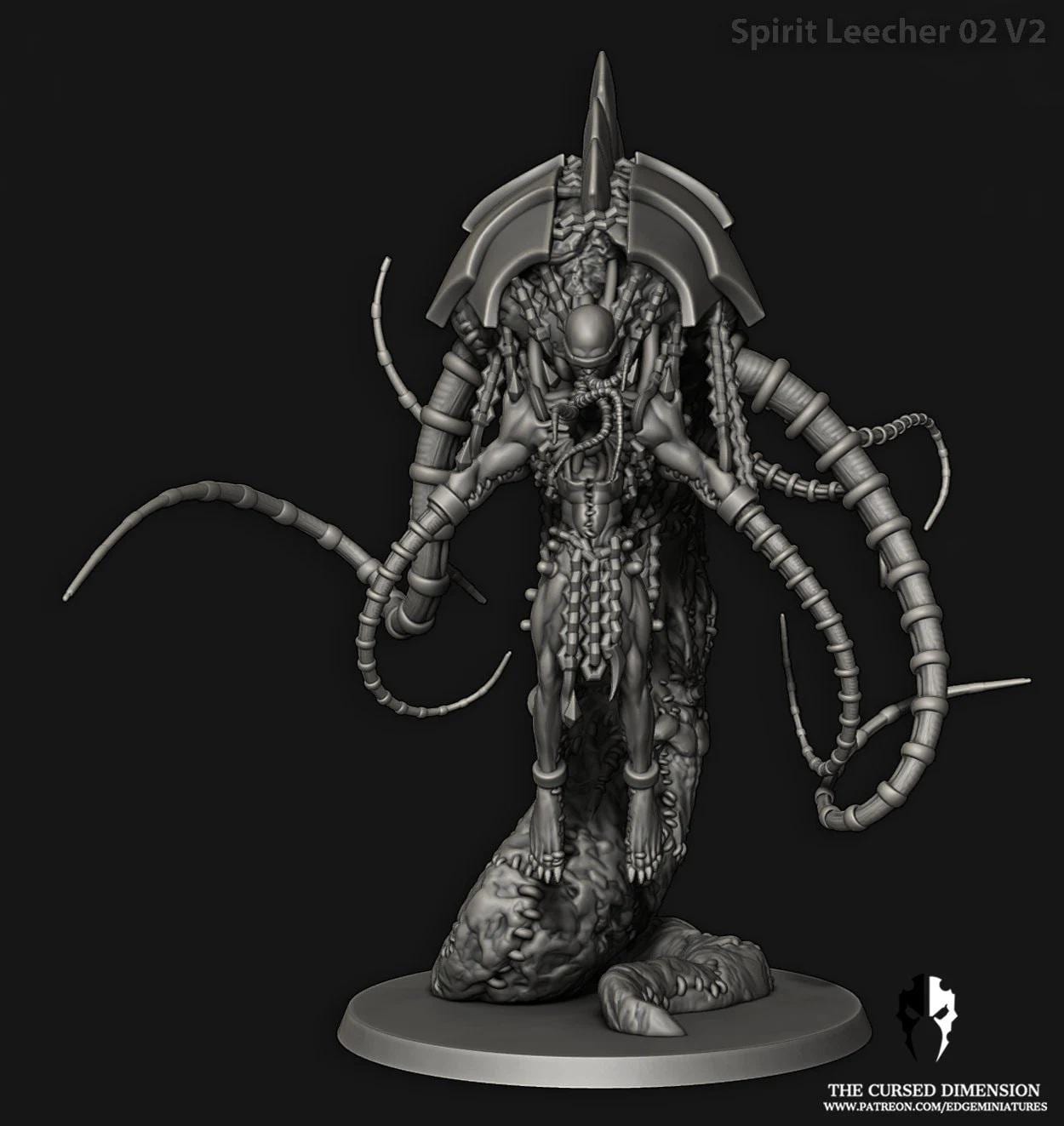 Cursed Elves Collector/Spirit Leecher | 32/28mm Heroic-Scale Sci-Fi Monster Miniatures
