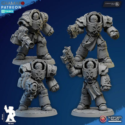 Temple Exterminators | 32/28mm Heroic-Scale Sci-Fi Heavy Power Armour Infantry