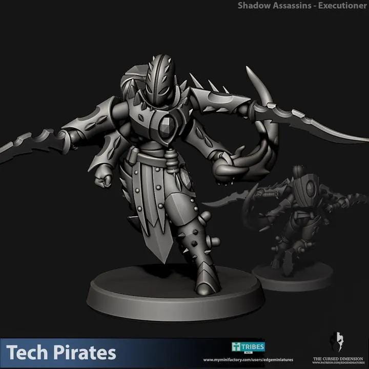 Tech Pirates Shadow Assassins | 32/28mm Heroic-Scale Sci-Fi Infantry Miniatures