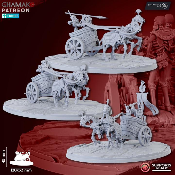 Undead Pharaohs Sand Skeleton Chariot | 28mm Heroic-Scale Fantasy War Machine Miniatures
