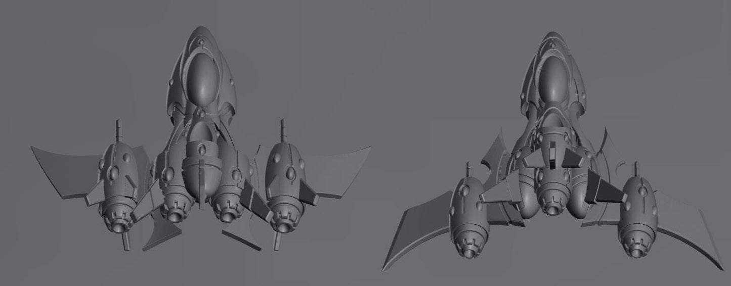 Tech Elves Bombers | 8mm Epic Scale Sci-Fi Vehicle Miniatures