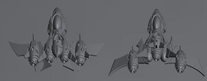 Tech Elves Bombers | 8mm Epic Scale Sci-Fi Vehicle Miniatures