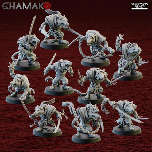 Ratmen Ninja Rats | 28mm Heroic-Scale Fantasy Infantry Miniatures
