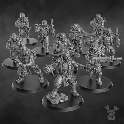 Orc Slayer Squad | 32/28mm Heroic-Scale Sci-Fi Infantry