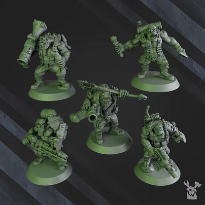 Porkaz Blak Orks Mob | 32/28mm Heroic-Scale Sci-Fi Infantry Miniatures