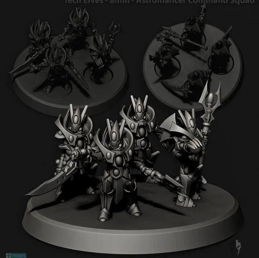 Tech Elves Astromancer Command | 8mm Epic Scale Sci-Fi Infantry Miniatures